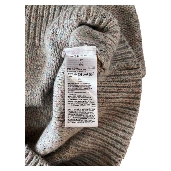Old Navy Womens XSMALL Gray Multicolor Pullover Sweater Knit V Neck Long Sleeve - Picture 7 of 7